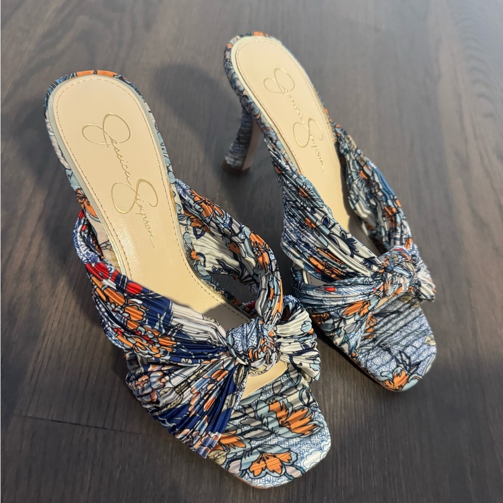 Jessica Simpson Mayxie Knotted Mule Sandal In Blue Multi